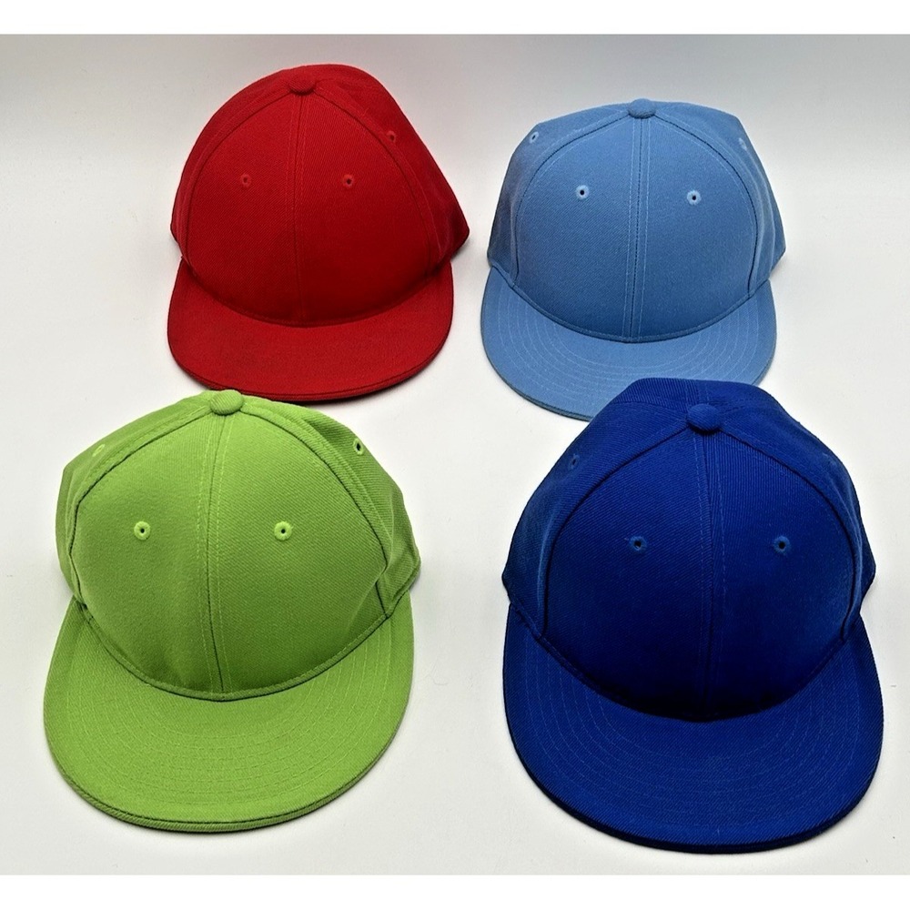 KB Ethos Size 7 3/8 Large Solid Fitted‎ Baseball Caps / Trucker Hats Lot Of 4